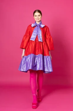 Lush Dress - Punainen/Laventeli M/L