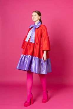 Lush Dress - Punainen/Laventeli M/L