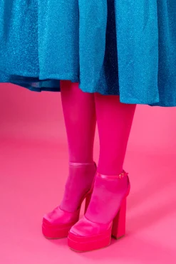 Lush Dress Puhvihihoilla - Glitter Turkoosi M/L