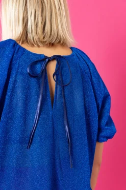 Lush Dress Puhvihihoilla - Glitter Sininen M/L