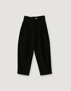 Pleated Canvas Trousers