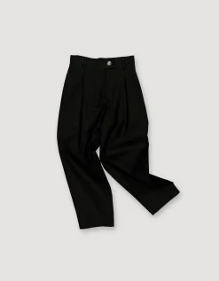 Pleated Canvas Trousers