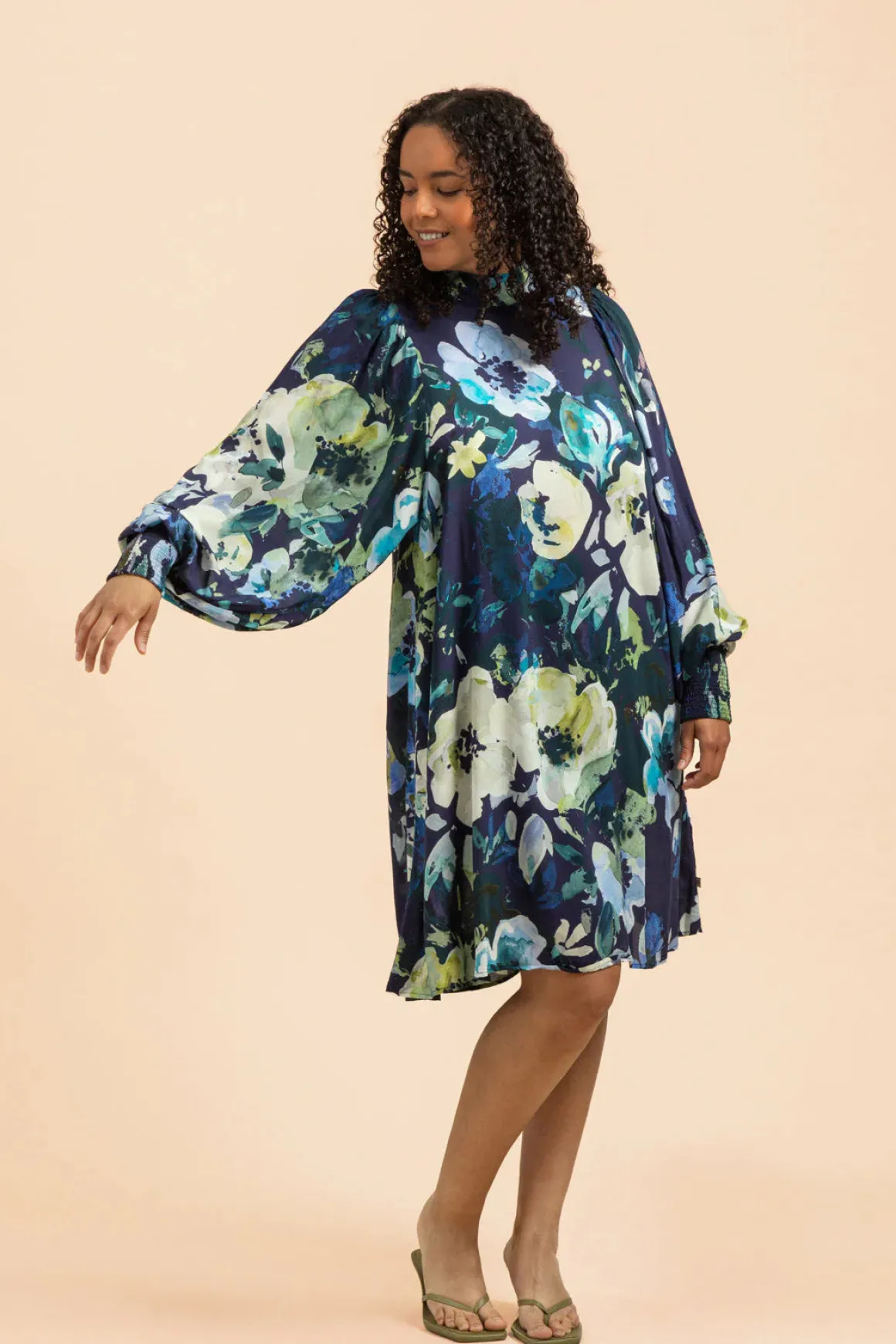 Puff Dress - Blue Anemone