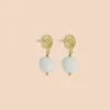 Rita Earrings - White Marble