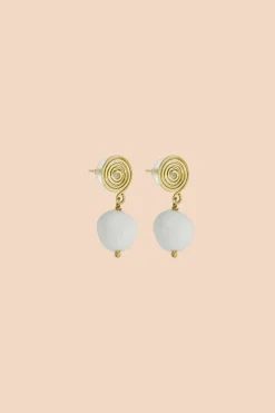 Rita Earrings - White Marble