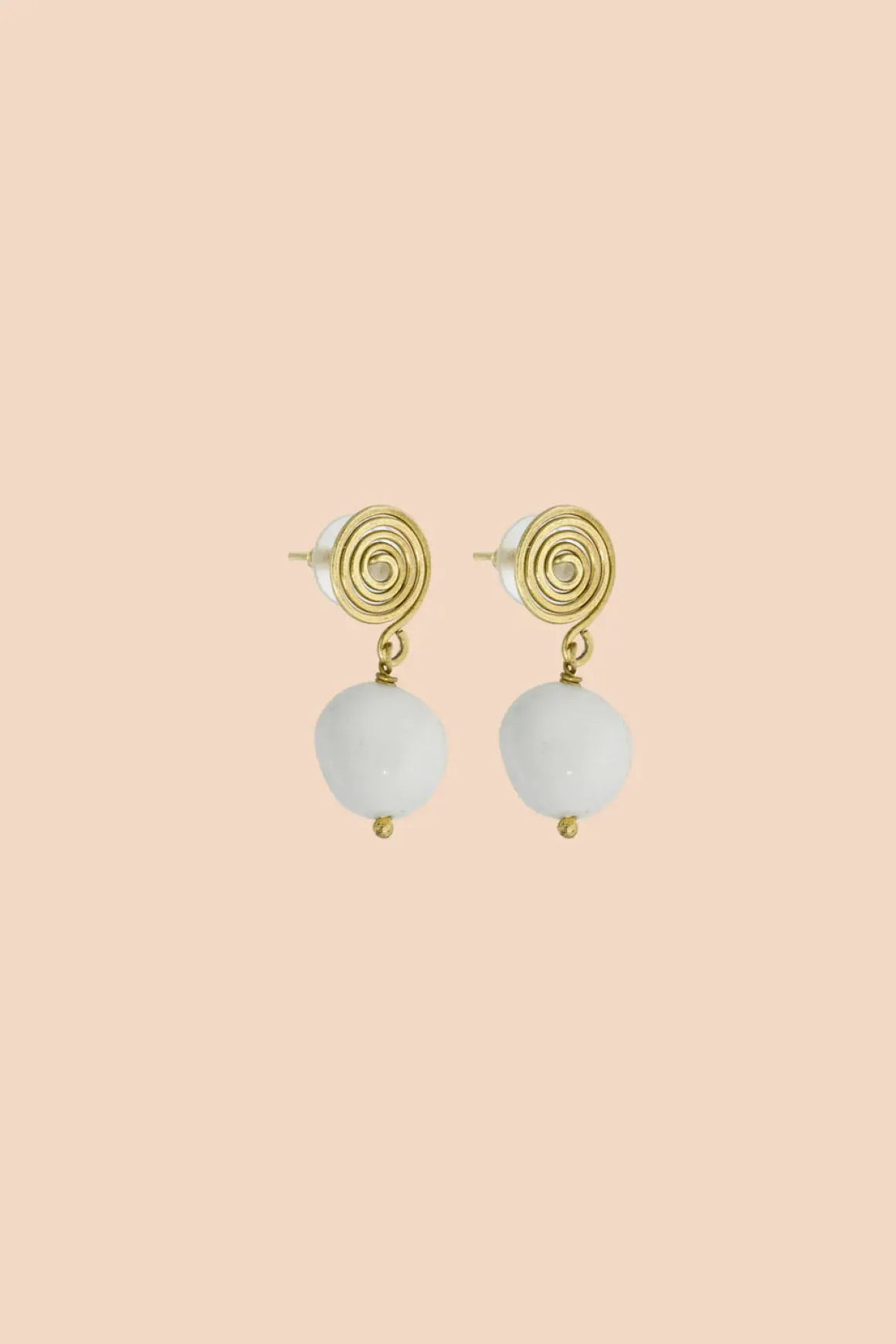 Rita Earrings - White Marble