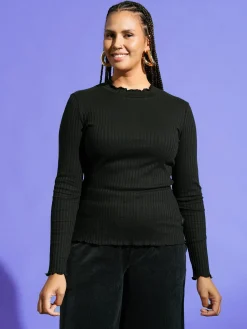 Rosalie Shirt - Rib Black