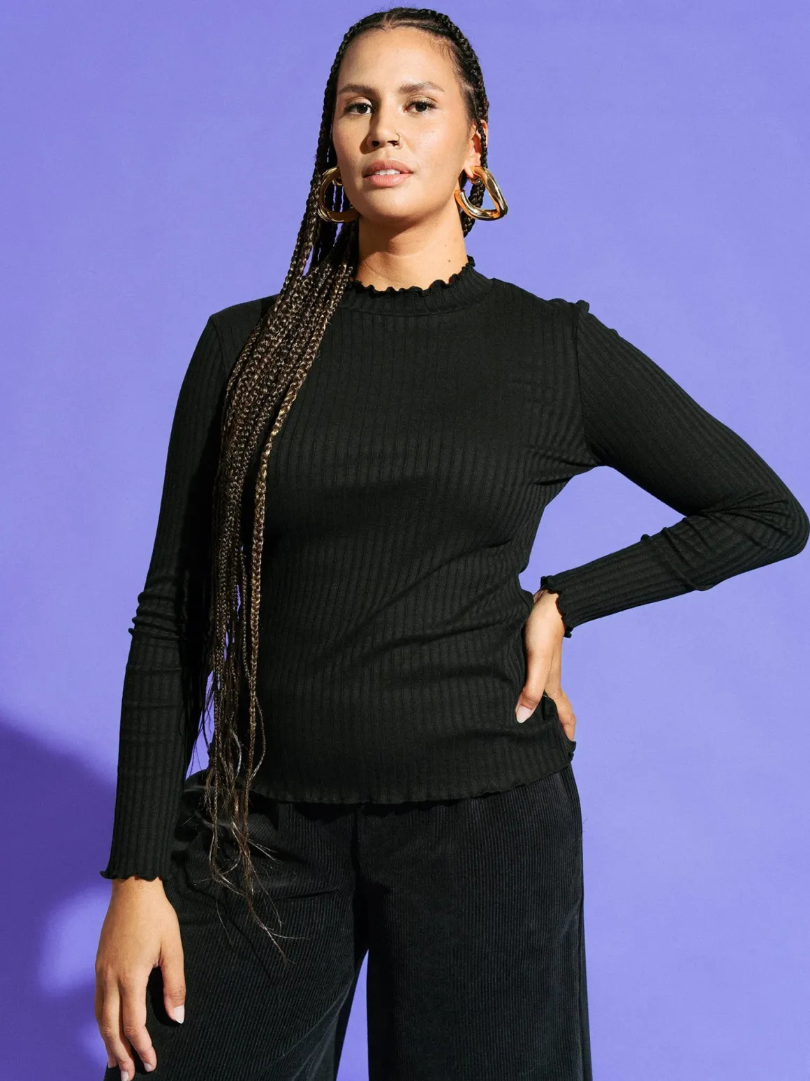 Rosalie Shirt - Rib Black