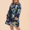 Ruffle Sweatshirt Dress - Blue Anemone