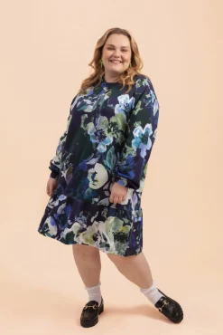 Ruffle Sweatshirt Dress - Blue Anemone