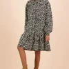 Ruffle Sweatshirt Dress - Night Meadow