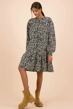 Ruffle Sweatshirt Dress - Night Meadow