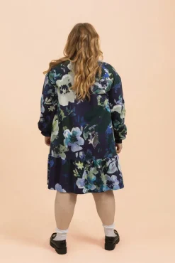 Ruffle Sweatshirt Dress - Blue Anemone