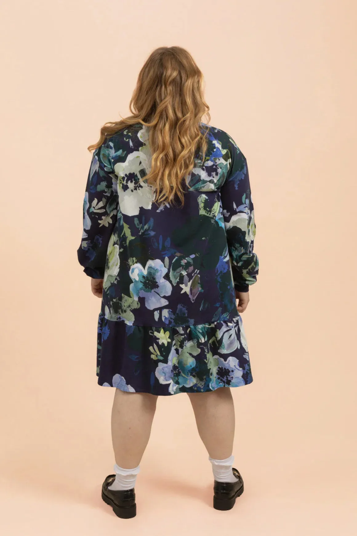 Ruffle Sweatshirt Dress - Blue Anemone