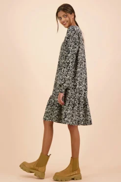 Ruffle Sweatshirt Dress - Night Meadow