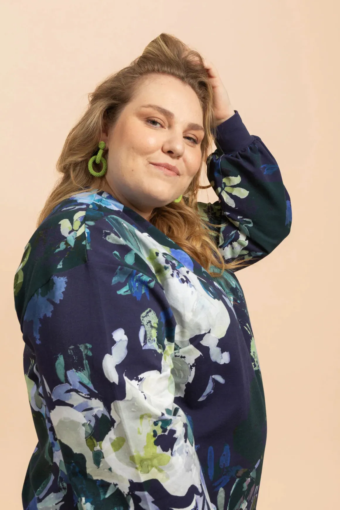 Ruffle Sweatshirt Dress - Blue Anemone