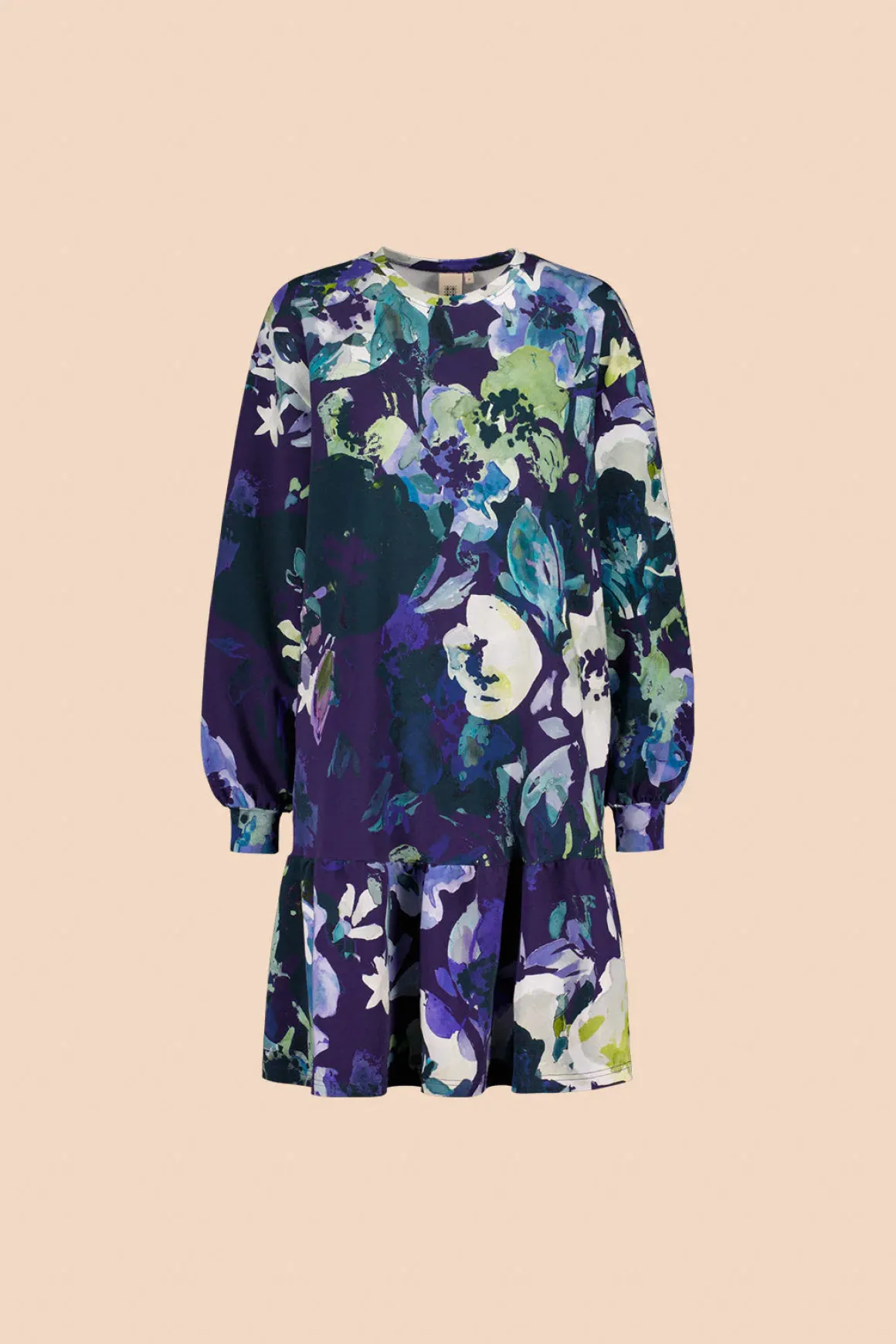 Ruffle Sweatshirt Dress - Blue Anemone