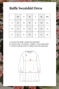 Ruffle Sweatshirt Dress - Night Meadow