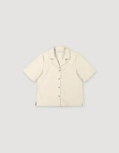 Short Sleeve Corduroy Blouse