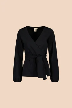 Soft Wrap Blouse - Black