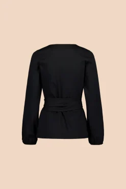 Soft Wrap Blouse - Black