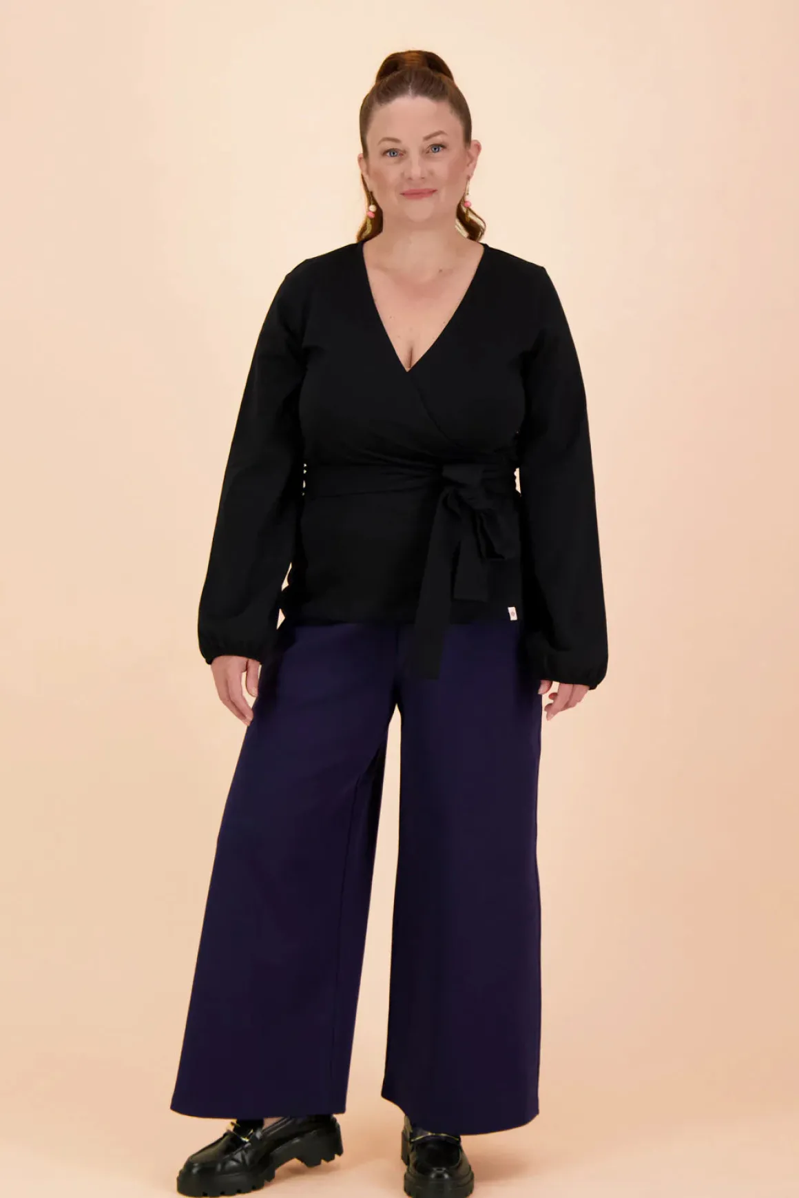 Soft Wrap Blouse - Black