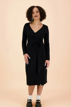 Soft Wrap Dress - Black