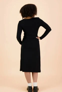Soft Wrap Dress - Black