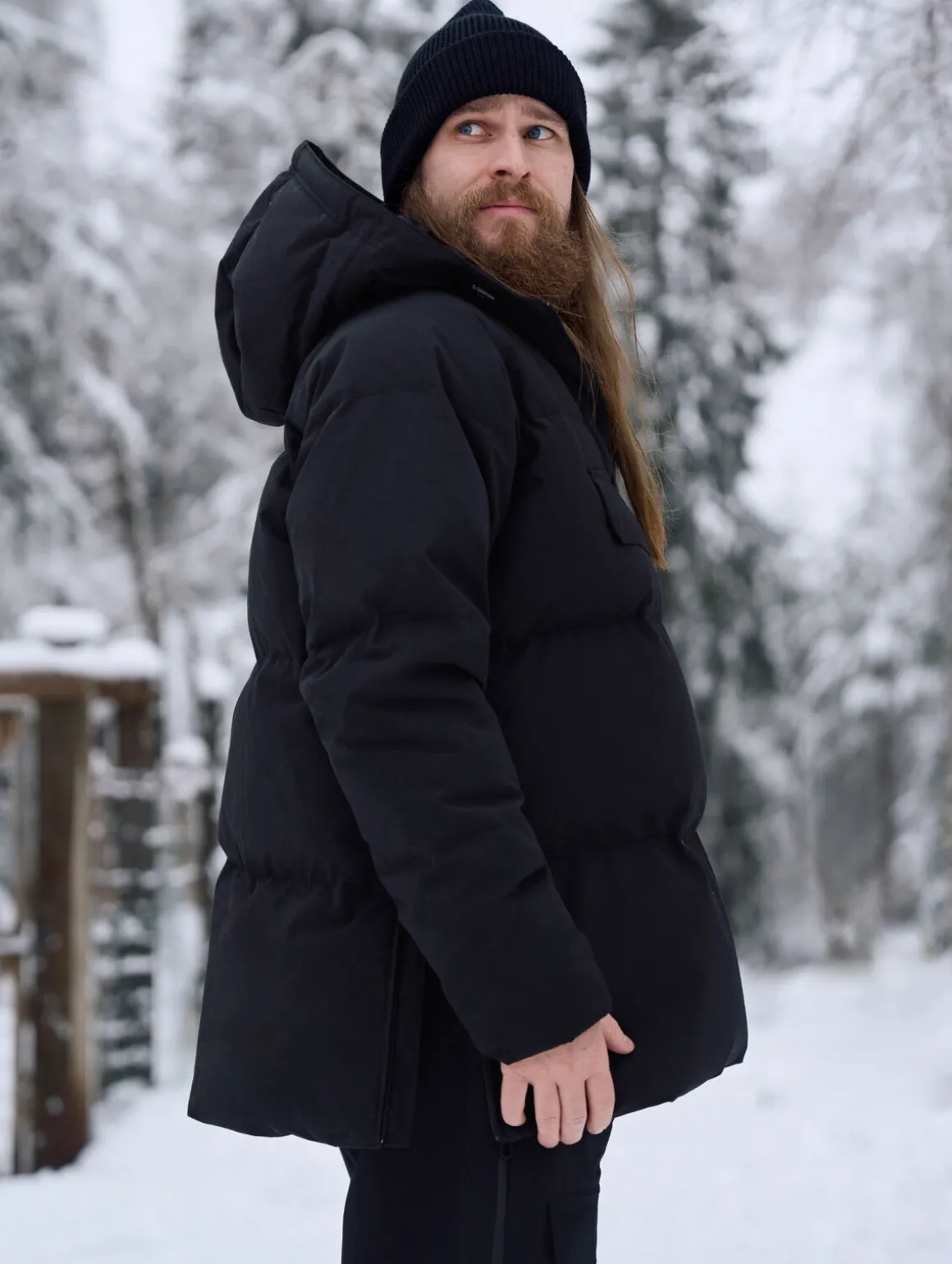 Sotkamo untuva-anorakki - Musta