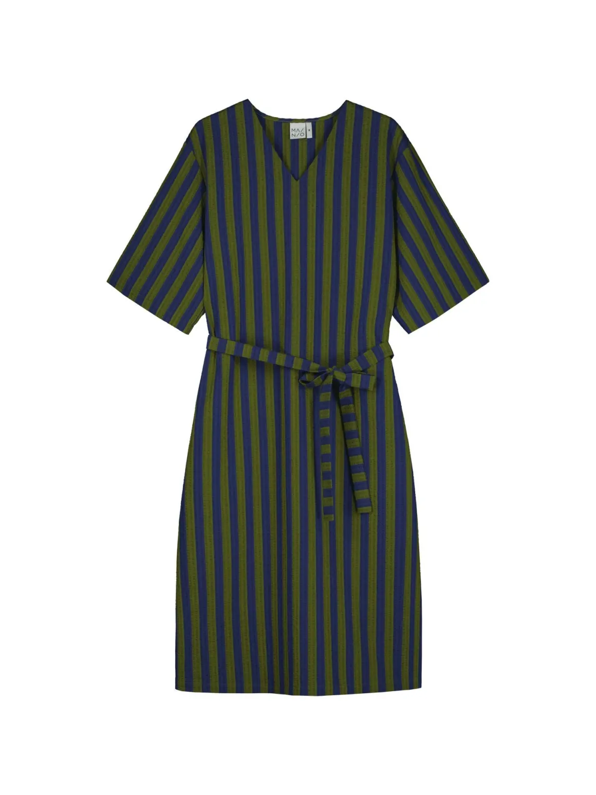 Stripy Seersucker Dress With Belt