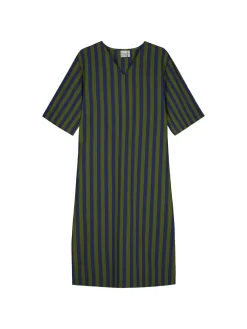 Stripy Seersucker Dress With Belt