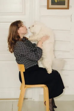 Talvikki Puuvillapaita - Apila Mustavalko