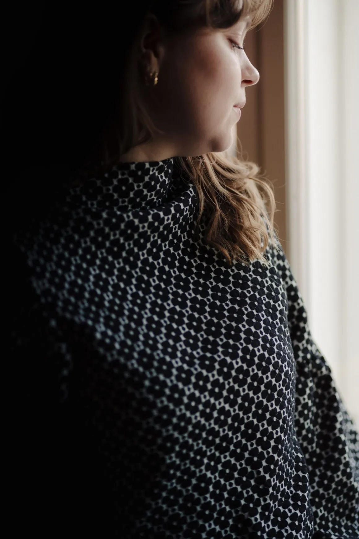 Talvikki Puuvillapaita - Apila Mustavalko