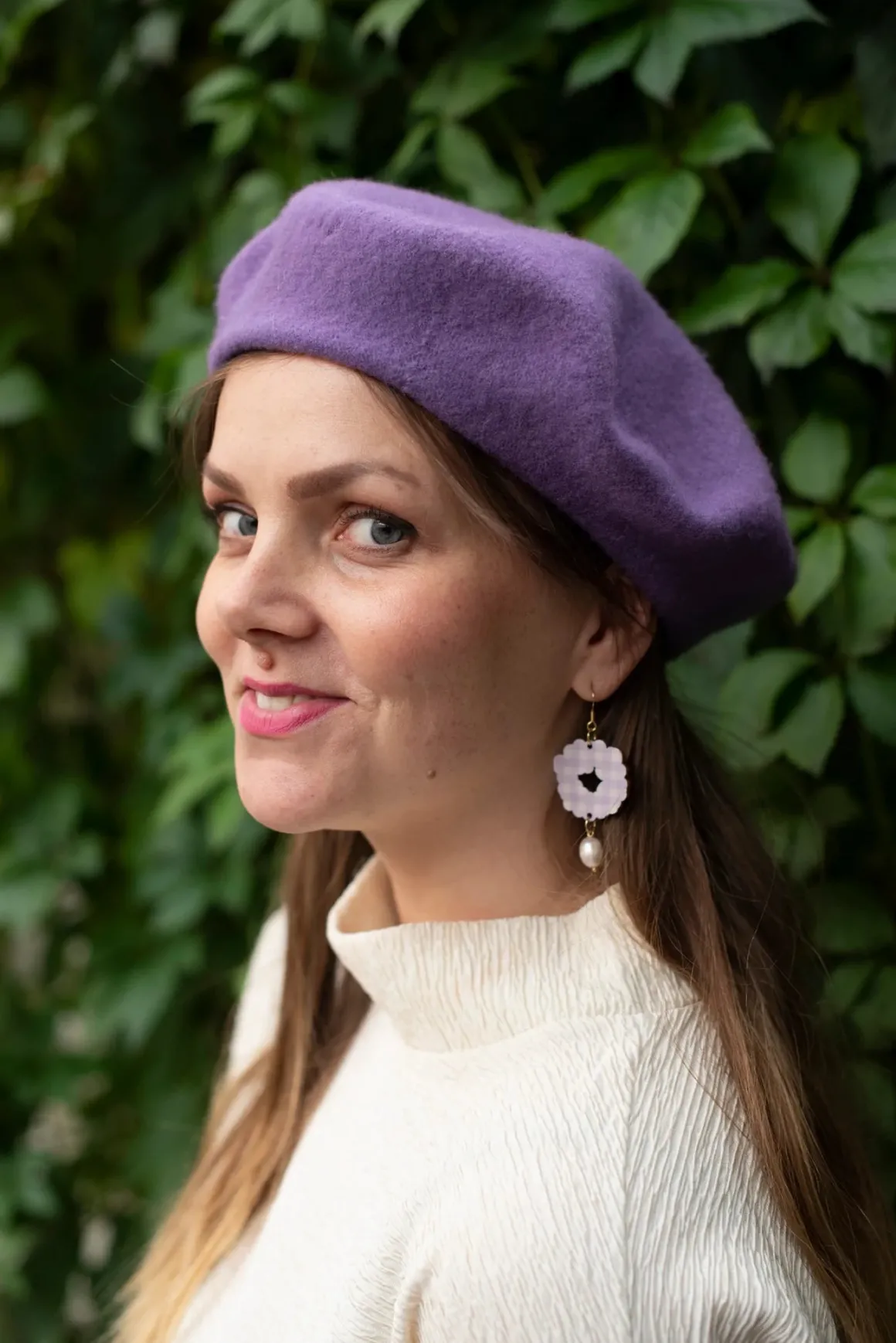 Tyyne korvikset - Laventeli-helmi