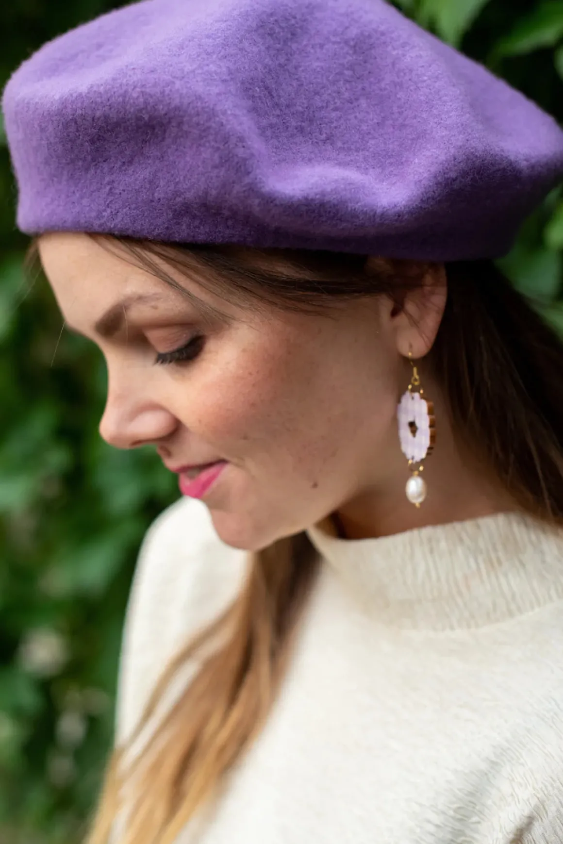 Tyyne korvikset - Laventeli-helmi