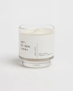 Veggie candle happy holidays round