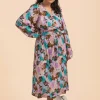 Wrap Midi Dress - Candy Aquarelle