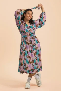 Wrap Midi Dress - Candy Aquarelle