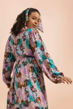 Wrap Midi Dress - Candy Aquarelle